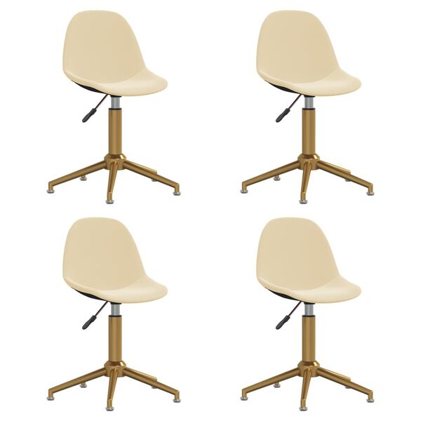 vidaXL Otočn&eacute; j&iacute;deln&iacute; židle 4 ks kr&eacute;mov&eacute; samet