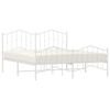 vidaXL Kovov&yacute; r&aacute;m postele s hlavov&yacute;m a nožn&iacute;m čelem b&iacute;l&yacute; 160 x 200 cm