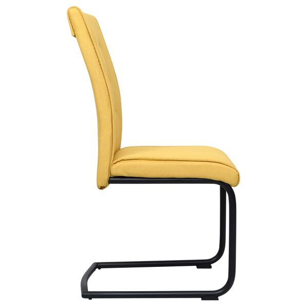 vidaXL Konzolové jídelní židle 2 ks hořčicově žluté textil