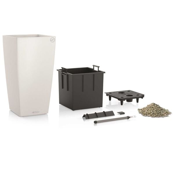 LECHUZA Květin&aacute;č Cubico Color 40 ALL-IN-ONE b&iacute;l&yacute; 13150