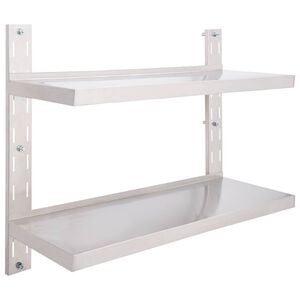vidaXL 2patrov&aacute; n&aacute;stěnn&aacute; police z nerezov&eacute; oceli 100 x 30 cm