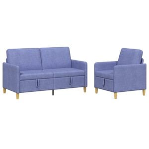 vidaXL Sedačka se storage 2 pcs Modr&aacute; dž&iacute;novina Polyester