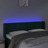 vidaXL Čelo postele s LED tmavě zelen&eacute; 147 x 16 x 78/88 cm samet