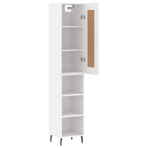vidaXL Skř&iacute;ň highboard b&iacute;l&aacute; 34,5 x 34 x 180 cm kompozitn&iacute; dřevo
