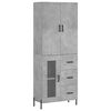 vidaXL Skř&iacute;ň highboard betonově &scaron;ed&aacute; 69,5x34x180 cm kompozitn&iacute; dřevo
