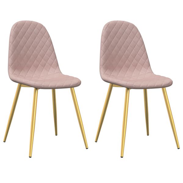 vidaXL Jídelní židle 2 ks růžové samet