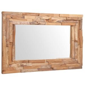 vidaXL Dekorativn&iacute; zrcadlo teak 90 x 60 cm obd&eacute;ln&iacute;kov&eacute;