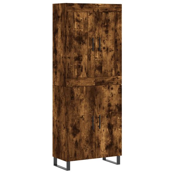 vidaXL Skř&iacute;ň highboard kouřov&yacute; dub 69,5 x 34 x 180 cm kompozitn&iacute; dřevo