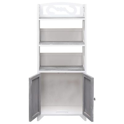vidaXL Koupelnová skříňka bílá a šedá 46 x 24 x 116 cm dřevo pavlovnie