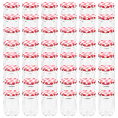 vidaXL Zavařovací sklenice s bíločervenými víčky 48 ks 230 ml