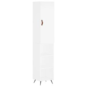 vidaXL Skř&iacute;ň highboard b&iacute;l&aacute; 34,5 x 34 x 180 cm kompozitn&iacute; dřevo