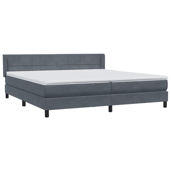 vidaXL Box spring postel s matrac&iacute; tmavě &scaron;ed&aacute; 200x220 cm samet