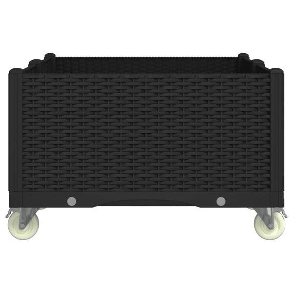 vidaXL Zahradn&iacute; truhl&iacute;k na kolečk&aacute;ch čern&yacute; 100 x 80 x 54 cm PP