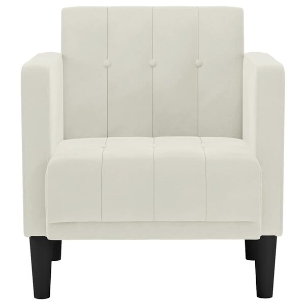 vidaXL Rozkl&aacute;dac&iacute; křeslo s područkami, kr&eacute;mov&eacute;, 53 cm, samet