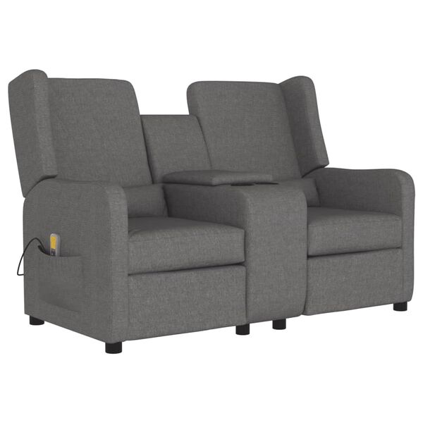 vidaXL 2m&iacute;stn&eacute; mas&aacute;žn&iacute; polohovac&iacute; křeslo s drž&aacute;kem n&aacute;pojů světle &scaron;ed&eacute;