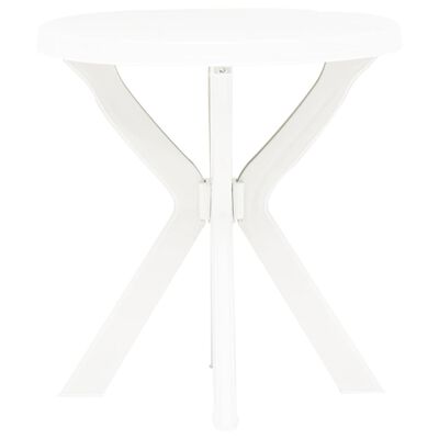 vidaXL Bistro stolek bílý Ø 70 cm plast