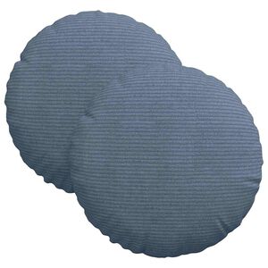 vidaXL Pol&scaron;t&aacute;ře na sedadla 2 ks Žebrovan&aacute; l&aacute;tka Modr&aacute; &Oslash;30 x 13 cm