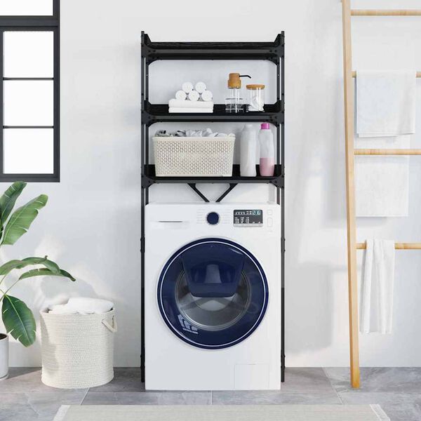 vidaXL Police na pračku Čern&yacute; 0ak 67 x 25 x 163 cm kompozitn&iacute; dřevo