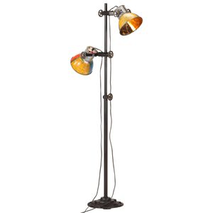 vidaXL Stojac&iacute; lampa se 2 st&iacute;nidly v&iacute;cebarevn&aacute; E27