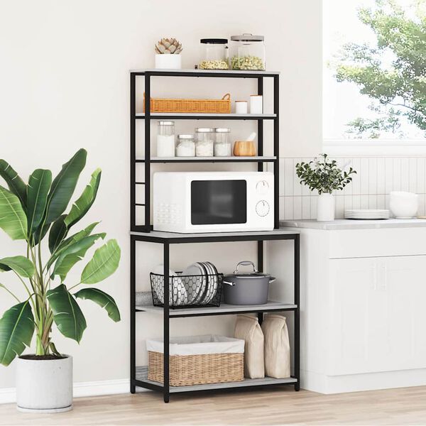 vidaXL Kuchyňsk&aacute; polička &Scaron;ed&aacute; Sonoma 80 x 40 x 168 cm kompozitn&iacute; dřevo