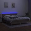 vidaXL Box spring postel s matrac&iacute; a LED taupe 160x200 cm textil