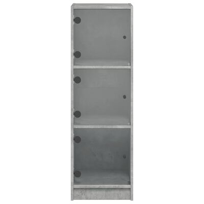 vidaXL Highboard se skleněnými dvířky betonově šedý 35 x 37 x 109 cm