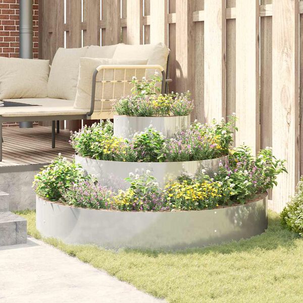 vidaXL Zahradní pěstebník Stříbrná 120 x 120 x 20 cm Pozinkovaná ocel