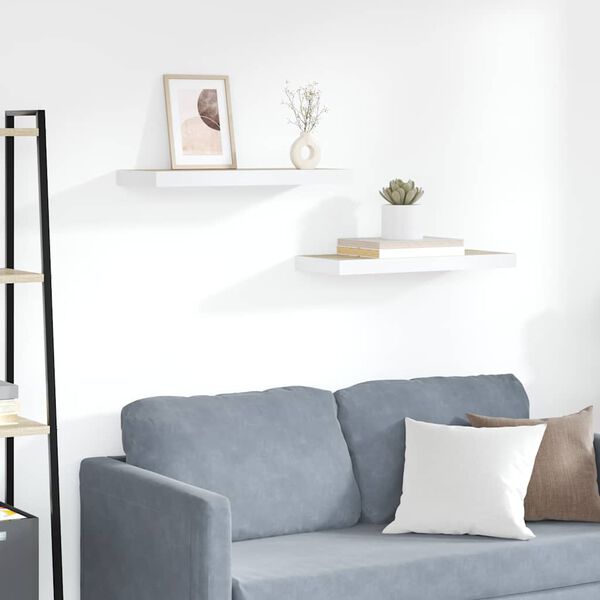 vidaXL Plovouc&iacute; n&aacute;stěnn&eacute; police 2 ks dub a b&iacute;l&eacute; 60 x 23,5 x 3,8 cm MDF