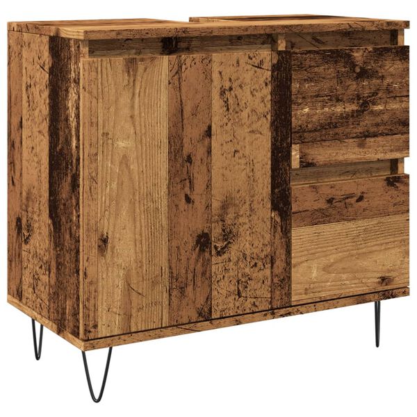 vidaXL Koupelnov&aacute; skř&iacute;ňka pod umyvadlo old wood 65x33x60 cm kompozit