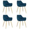 vidaXL J&iacute;deln&iacute; židle 4 ks modr&eacute; samet
