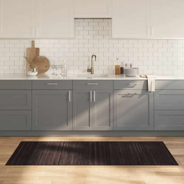 vidaXL Koberec obd&eacute;ln&iacute;kov&yacute; tmavě hněd&yacute; 80 x 200 cm bambus