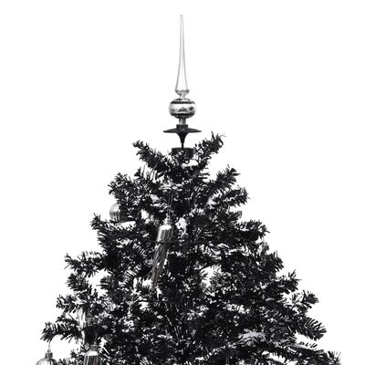 vidaXL Sněžící vánoční stromek s deštníkovým stojanem černý 140 cm PVC
