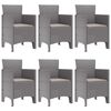 vidaXL Zahradní jídelní souprava 7 pcs Světle šedá Ratan Polt