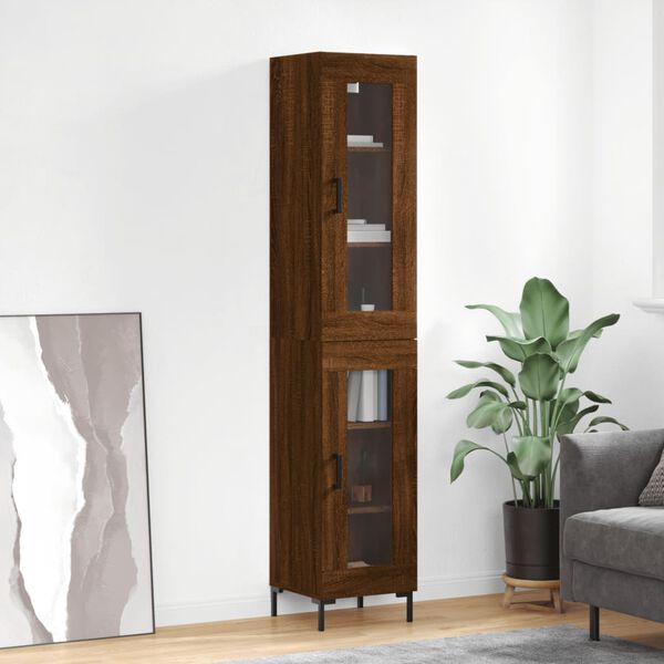 vidaXL Skř&iacute;ň highboard hněd&yacute; dub 34,5 x 34 x 180 cm kompozitn&iacute; dřevo