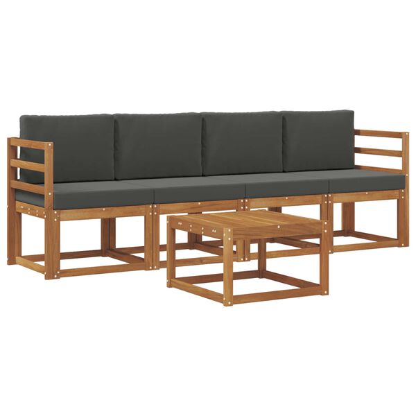 vidaXL Venkovn&iacute; pohovkov&aacute; souprava 5 pcs Přirozen&aacute; a Anthracitov&aacute;