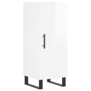 vidaXL Př&iacute;born&iacute;k b&iacute;l&yacute; s vysok&yacute;m leskem 34,5x34x90 cm kompozitn&iacute; dřevo