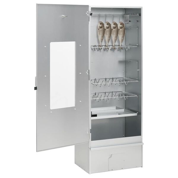 vidaXL Grilovac&iacute; trouba/ud&iacute;rna a &scaron;těpky 44,5x29x110cm pozinkovan&aacute; ocel