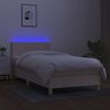 vidaXL Box spring postel s matrac&iacute; a LED kr&eacute;mov&aacute; 80 x 200 cm textil