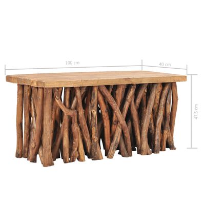 vidaXL Konferenční stolek 100x40x40,7 masivní recyklované dřevo a teak