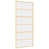 vidaXL Posuvn&eacute; dveře zlat&eacute; 90 x 205 cm čir&eacute; ESG sklo a hlin&iacute;k