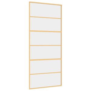 vidaXL Posuvn&eacute; dveře zlat&eacute; 90 x 205 cm čir&eacute; ESG sklo a hlin&iacute;k