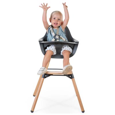 CHILDHOME Dětská vysoká židle 2 v 1 Evolu 2 antracitová CHEVOCHNA