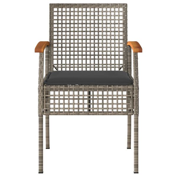 vidaXL Zahradní křesla s poduškami 2 ks šedá polyratan akácie