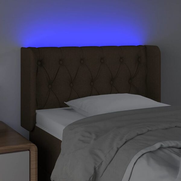 vidaXL Čelo postele s LED čern&eacute; 83 x 16 x 78/88 cm textil