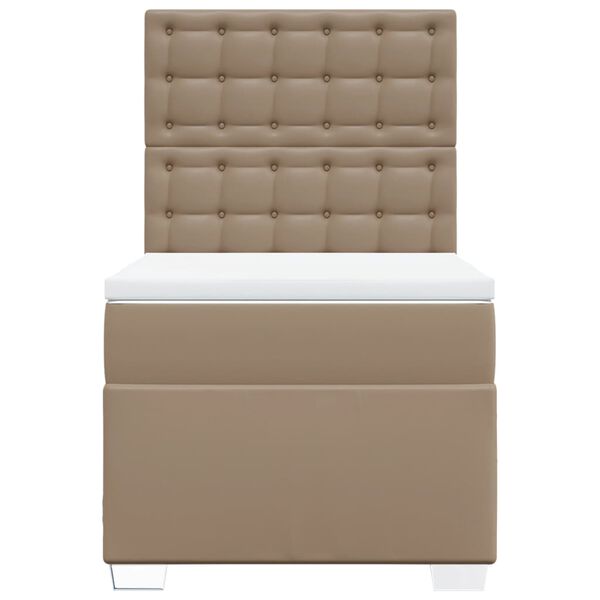 vidaXL Box spring postel s matrací cappuccino 80 x 200 cm umělá kůže