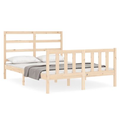 vidaXL Rám postele s čelem 140 x 190 cm masivní dřevo