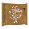 vidaXL Zahradn&iacute; branka 100 x 75 cm z cortenov&eacute; oceli, design stromu