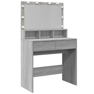 vidaXL Toaletn&iacute; stolek s LED &scaron;ed&yacute; sonoma 80 x 41 x 134,5 cm