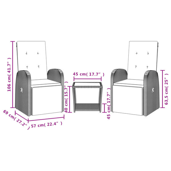 vidaXL 3d&iacute;ln&yacute; zahradn&iacute; j&iacute;deln&iacute; set s podu&scaron;kami &scaron;ed&yacute; polyratan