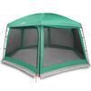 vidaXL Baz&eacute;nov&yacute; stan s odn&iacute;mateln&yacute;m poklopem&S&iacute;ťovan&eacute; stěny Sea Green